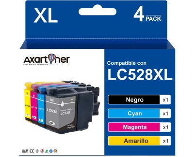 Compatible Pack x4 Brother LC-528XL Cartuchos de Tinta LC528XL para Brother MFC-J6975DW MFC-J6977DW