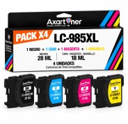 Compatible Pack x4 Brother LC-985XL Cartuchos de Tinta LC985