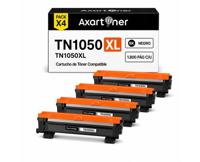 Compatible Pack x4 Brother TN1050 XL Negro Cartucho de Toner TN-1050 para Brother HL-1110 HL-1112 HL-1212 HL-1210 DCP-1510 DCP-1610 DCP-1612 DCP-1512 MFC-1810 MFC-1910