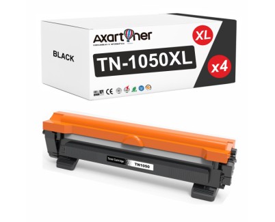 Compatible Pack x4 Brother TN1050 XL Negro Cartucho de Toner TN-1050 para Brother HL-1110 HL-1112 HL-1212 HL-1210 DCP-1510 DCP-1610 DCP-1612 DCP-1512 MFC-1810 MFC-1910