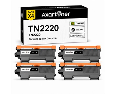 Compatible Pack x4 Brother TN2220 Negro Cartucho de Toner para Brother MFC-7360N HL-2130 MFC-7460DN MFC-7860DW FAX-2840 FAX-2940 HL-2240 HL-2250DN HL-2135W DCP-7055 DCP-7055