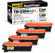 Compatible Pack x4 Brother TN230 Cartuchos de Toner TN-230 para Brother DCP-9010CN HL-3040CN HL-3045CN HL-3070CN HL-3070CW HL-3075CW MFC-9120CN MFC-9125CN MFC-9320CW MFC-9325CW