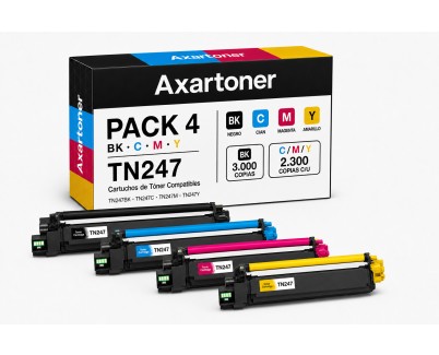Compatible Pack x4 Brother TN247 / TN243 Cartuchos de Toner para DCP-L3510CDW, DCP-L3550CDW, HL-L3210CW, HL-L3230CDW, HL-L3270CDW, HL-L3280CDW, MFC-L3710CW, MFC-L3730CDN, MFC-L3750CDW, MFC-L3770CDW