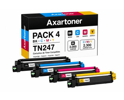 Compatible Pack x4 Brother TN247 / TN243 Cartuchos de Toner para DCP-L3510CDW, DCP-L3550CDW, HL-L3210CW, HL-L3230CDW, HL-L3270CDW, HL-L3280CDW, MFC-L3710CW, MFC-L3730CDN, MFC-L3750CDW, MFC-L3770CDW