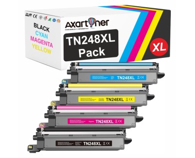 Compatible Pack x4 Brother TN248 / TN248XL Cartuchos de Toner para Brother DCP L3520, L3560 - HL L3220, L3240, L8230, L8240 - MFC L3740, L3760, L8340, L8390