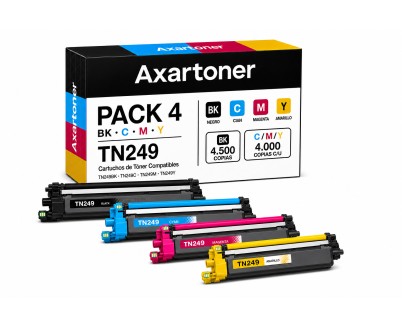 Compatible Pack x4 Brother TN249 Cartuchos de Toner para Brother HL-L8230CDW / HL-L8240CDW / MFC-L8340CDW / MFC-L8390CDW