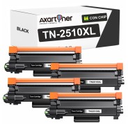 Compatible Pack x4 Brother TN2510XL / TN2510 Negro Cartucho de Toner para Brother DCP-L2620 / DCP-L2627 / DCP-L2660 / DCP-L2665 / HL-L2400 / HL-L2445 / HL-L2447 / MFC-L2800 / MFC-L2827 / MFC-L2835 / MFC-L2860 / MFC-L2960 / MFC-L2980