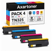 Compatible Pack x4 Brother TN325 Cartuchos de Toner Compatible para DCP-9055CDN, DCP-9270CDN, HL-4140CN, HL-4150CDN, HL-4570CDW, HL-4570CDWT, MFC-9460CDN, MFC-9465CDN, MFC-9560CDW, MFC9970CDW
