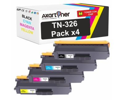 Compatible Pack x4 Brother TN326 / TN-326 Cartuchos de Toner para Brother DCP-L8400CDN DCP-L8450CDW HL-L8250CDN HL-L8350CDW HL-L8350CDWT MFC-L8600CDW MFC-L8650CDW MFC-L8850CDW