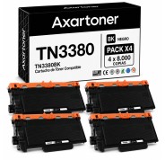Compatible Pack x4 Brother TN3380 Negro Cartuchos de Toner TN-3380  TN-3300