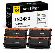 Compatible Pack x4 Brother TN3480 / TN3430 Negro Cartuchos de Toner TN-3480
