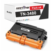 Compatible Pack x4 Brother TN3480 / TN3430 Negro Cartuchos de Toner TN-3480