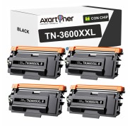 Compatible Pack x4 Brother TN3600XXL / TN-3600 XXL Negro Cartucho de Toner para Brother DCP-L5510DW / HL-L5210DN / HL-L5210DW / HL-L6210DW / HL-L6410DN / MFC-L5710DN / MFC-L5710DW / / MFC-L6710DW / MFC-L6910DN