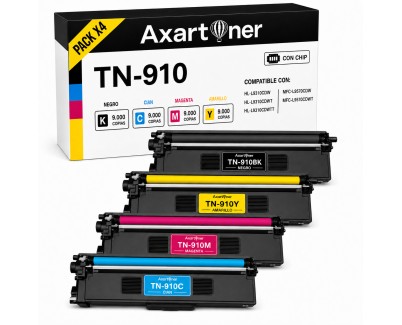 Compatible Pack x4 Brother TN910 Cartuchos de Toner TN-910 para Brother HL-L9310 / MFC-L9570