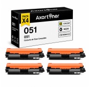 Compatible Pack x4 Canon 051 Negro Cartucho de Toner 2168C001 para Canon LBP160, LBP162, MF260, MF264, MF267, MF269