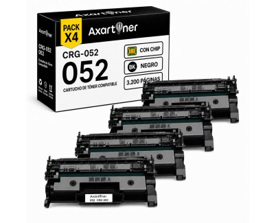 Compatible Pack x4 Canon 052 Negro Cartucho de Toner 2199C002 para LBP212, 214, 215, MF421, 426, 428, 429