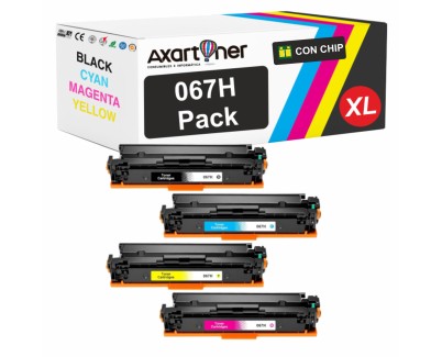 Compatible Pack x4 Canon 067H - con chip - Cartuchos de Toner para Canon i-SENSYS LBP631Cw / LBP633Cdw / MF651Cw / MF655Cdw / MF657Cdw