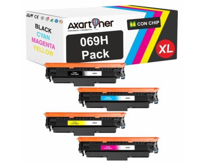 Compatible Pack x4 Canon 069H - con chip - Cartuchos de Toner para I-Sensys LBP673Cdw / MF752Cdw / MF754Cdw