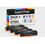 Compatible Pack x4 Canon 075H Cartuchos de Toner para Canon i-SENSYS LBP646Cdw / LBP647Cdw / MF664Cdw / MF667Cdw