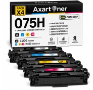 Compatible Pack x4 Canon 075H Cartuchos de Toner para Canon i-SENSYS LBP646Cdw / LBP647Cdw / MF664Cdw / MF667Cdw