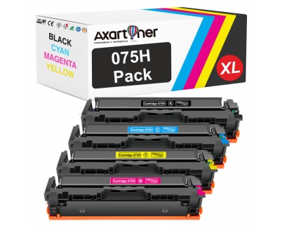 Compatible Pack x4 Canon 075H Cartuchos de Toner para Canon i-SENSYS LBP646Cdw / LBP647Cdw / MF664Cdw / MF667Cdw