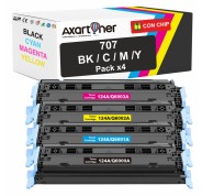 Compatible Pack x4 Canon 707 Cartuchos de Toner para Canon LBP-5000 LBP-5100 LBP-5700