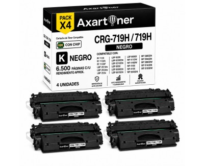 Compatible Pack x4 Canon 719H Negro Cartucho de Toner 3480B002 para Canon LBP-6300dn 6650dn 6680x 6670dn 6310dn MF6180dw 6140dn LBP-253x 251dw 252dw MF411dw 416dw 418x 419x