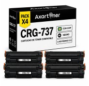 Compatible Pack x4 Canon 737 Negro Cartuchos de Toner 9435B002 CRG737 para Canon i-SENSYS LBP151dw MF212w MF216n MF217w MF227dw MF229dw MF232w MF236n MF244dw MF247dw MF249dw