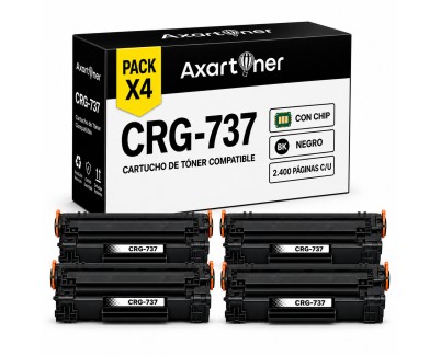 Compatible Pack x4 Canon 737 Negro Cartuchos de Toner 9435B002 CRG737 para Canon i-SENSYS LBP151dw MF212w MF216n MF217w MF227dw MF229dw MF232w MF236n MF244dw MF247dw MF249dw
