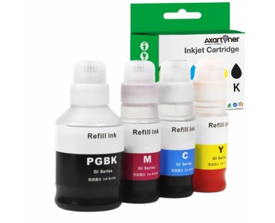 Compatible Pack x4 Canon GI40 Botellas de Tinta para Canon Pixma G5040 / 6040 / 7040