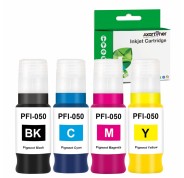 Compatible Pack x4 Canon PFI050 Botellas de Tinta Pigmentada para Canon imagePROGRAF TC-20 / TC-20M / TC-21 / TC-21M