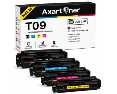 Compatible Pack x4 Canon T09 - CON CHIP - Cartuchos de Toner para i-SENSYS X C1127i, X C1127iF, X C1127P