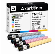 Compatible Pack x4 Cartuchos de Toner TN324 / TN-324 para Konica Minolta Bizhub C258 / C308 / C368