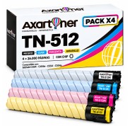 Compatible Pack x4 Cartuchos de Toner TN512 / TN-512 para Konica Minolta Bizhub C454 / C554