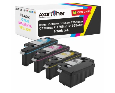 Compatible Pack x4 Dell 1250c / 1350cnw / 1355cn / 1355cnw / C1760nw / C1765nf / C1765nfw Cartuchos de Toner