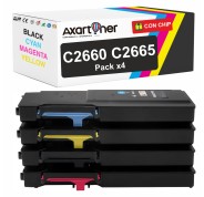Compatible Pack x4 Dell C2660DN / C2665DNF Cartuchos de Toner