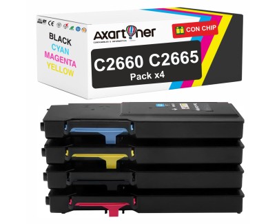 Compatible Pack x4 Dell C2660DN / C2665DNF Cartuchos de Toner