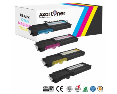 Compatible Pack x4 Dell C3760, C3765DNF Cartuchos de Toner