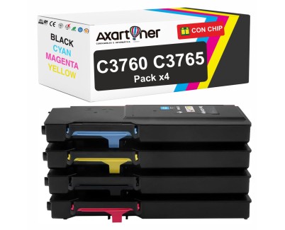 Compatible Pack x4 Dell C3760DN / C3760N / C3765DNF Cartuchos de Toner