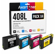 Compatible Pack x4 Epson 408 / 408L XL Cartuchos de Tinta Epson Workforce Pro WF-C4310DW / WF-C4810DTWF