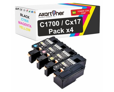 Compatible Pack x4 Epson Aculaser C1700 / C1750 / CX17 Cartuchos de Toner