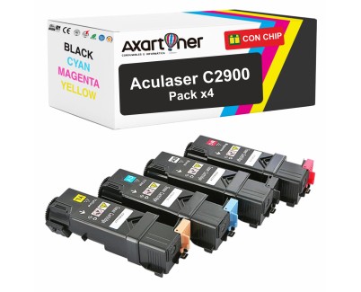 Compatible Pack x4 Epson Aculaser C2900 / CX29 Cartuchos de Toner