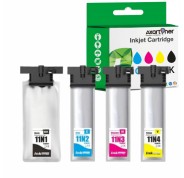 Compatible Pack x4 Epson T11N1 /  T11N2 / T11N3 / T11N4 Cartuchos de Tinta Pigmentada para Epson WorkForce Pro EM-C800RDWF / EP-C800RDW