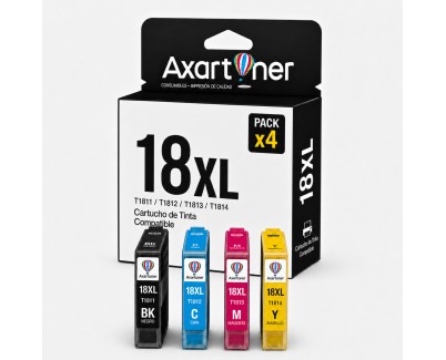 Compatible Pack x4 Epson T1811 / T1812 / T1813 / T1814 - 18XL Cartuchos de Tinta