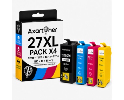 Compatible Pack x4 Epson T2711 / T2712 / T2713 / T2714 - 27XL Cartuchos de Tinta