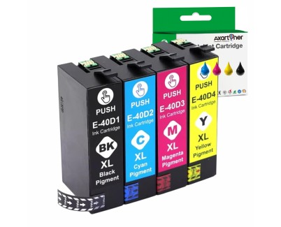 Compatible Pack x4 Epson T40D1 / 2 / 3 / 4 Cartuchos de Tinta Pigmentada para SureColor SC-T2100, SC-T3100, SC-T5100