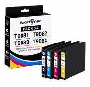 Compatible Pack x4 Epson T9081 / T9082 / T9083 / T9084 Cartuchos de Tinta Pigmentada para Epson WF6090, WF6590