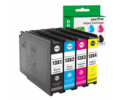 Compatible Pack x4 Epson WorkForce Pro EM-C7100DWF / EP-C7000DW Cartuchos de Tinta Pigmentada T13X1 / T13X2 / T13X3 / T13X4