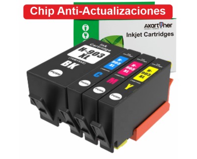 Compatible Pack x4 HP 903XL - Chip Anti-Actualizaciones - Cartuchos de Tinta