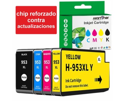 Compatible Pack x4 HP 953XL - Chip Actualizado reforzado contra actualizaciones - Cartuchos de Tinta